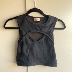 Showpo Black Cut Out Crop Top